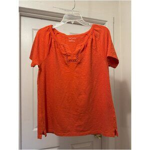 Talbots 100% Cotton Orange Casual S/S Shirt Size Small